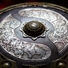 The Aegis of Champions, a shield adorned in silver detailing, awarded to the winner of Dota 2's The International