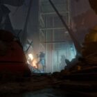 Er dataminers fundet beviser på Half-Life 3 i Counter-Strike 2 og Dota 2? A player stands at the bottom of a destroyed mine in Half-Life: Alyx, dimly lit by a small torch and fire.