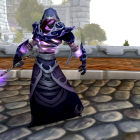 A transmogifier in World of Warcraft stands in Stormwind.