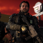 Dobbelt XP-tokens i Black Ops 7: Sådan bruger du dem til at dominere og overraske dine modstandere! Black Ops 7 characters stand in front of a gas station, backlit be a reddened sky.