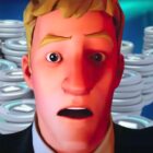 Fortnite: Ny opdatering introducerer et betalt spillesystem, og anmeldelserne hober sig op. Jonesy looking shocked in front of V-Bucks