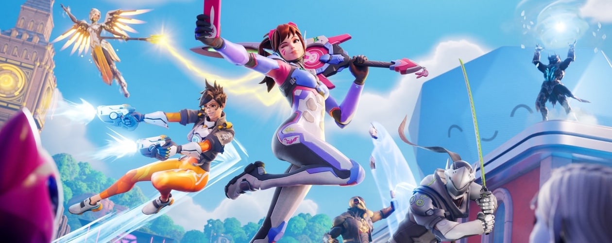 Fortnite x Overwatch header keyart